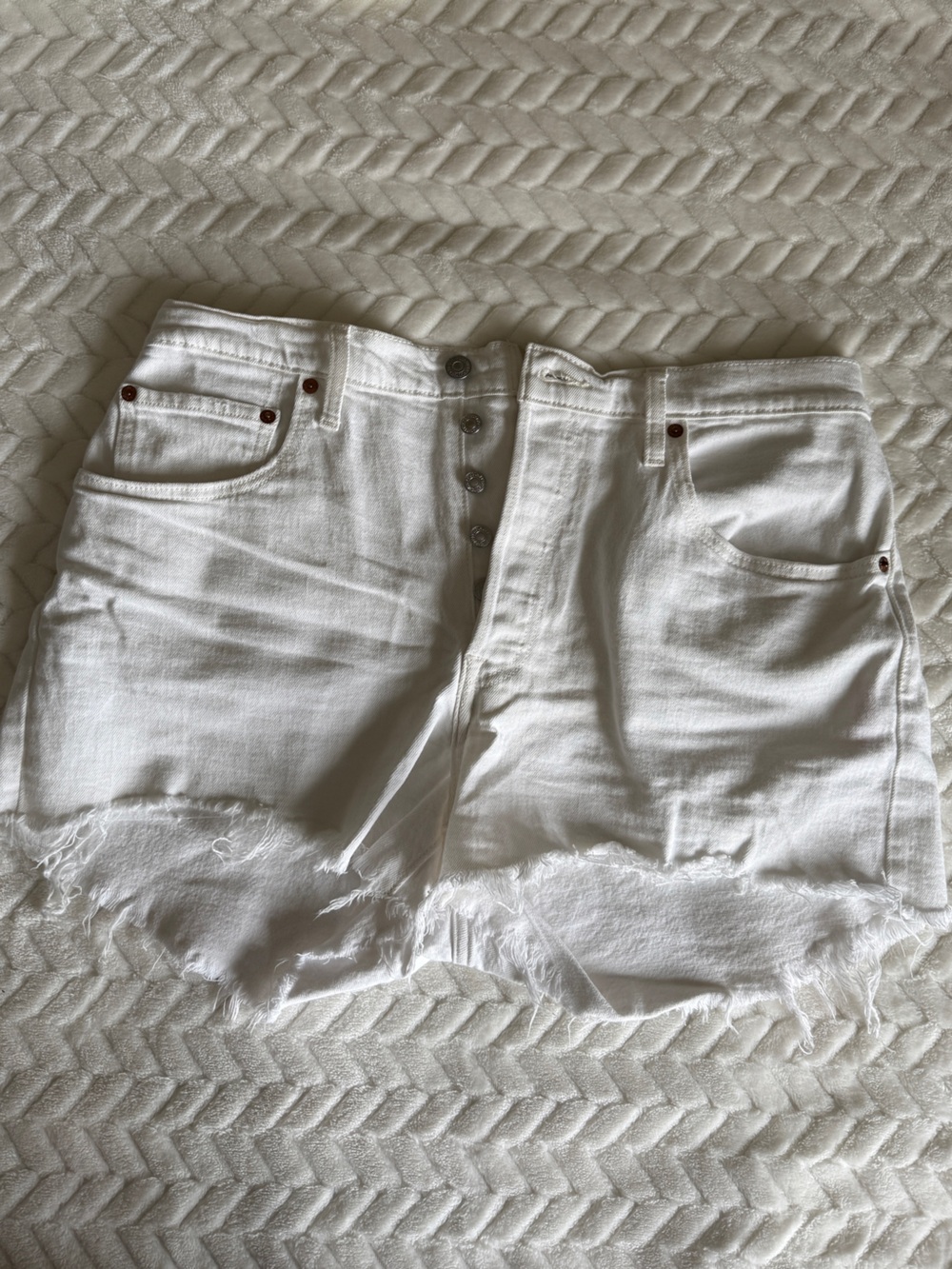 Levi's White Denim Jean Shorts